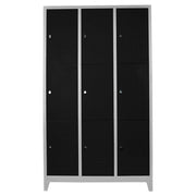 Armário de Armazenamento – 97 cm x 200 cm x 37 cm – Cinza e Preto – Aço