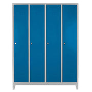 Armário de Armazenamento com Locker – 128cm x 185cm x 37cm – Cinza e Azul – Aço