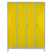 Armário de Armazenamento com Locker – 128 cm x 185 cm x 37 cm – Cinza e Amarelo – Aço