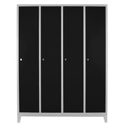 Armário de Armazenamento com Locker – 128 cm x 185 cm x 37 cm – Cinza e Preto – Aço
