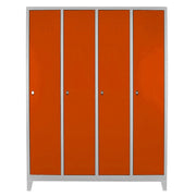 Armário de Armazenamento com Locker – 128cm x 185cm x 37cm – Cinza e Laranja – Aço
