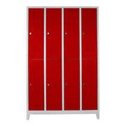 Armário de Armazenamento com Locker – 128cm x 200cm x 37cm – Cinza e Vermelho – Aço