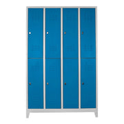 Armário de Armazenamento com Locker – 128cm x 200cm x 37cm – Cinza e Azul – Aço