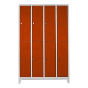 Armário de Armazenamento com Locker – 128 cm x 200 cm x 37 cm – Cinza e Laranja – Aço