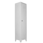 Armário de Armazenamento com Locker – 41 cm x 185 cm x 40 cm – Cinza Claro – Aço