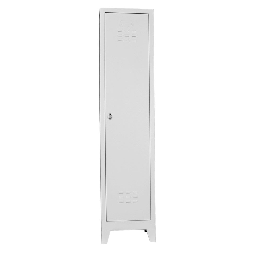 Armário de Armazenamento com Locker – 41 cm x 185 cm x 40 cm – Cinza Claro – Aço