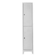 Armário de Armazenamento com Locker – 41 cm x 200 cm x 40 cm – Cinza Claro – Aço