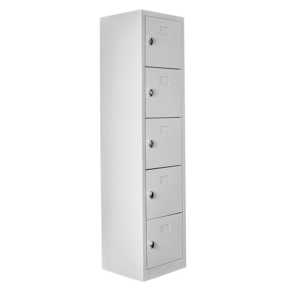 Armário de Armazenamento com Locker – 41 cm x 170 cm x 40 cm – Cinza Claro – Aço