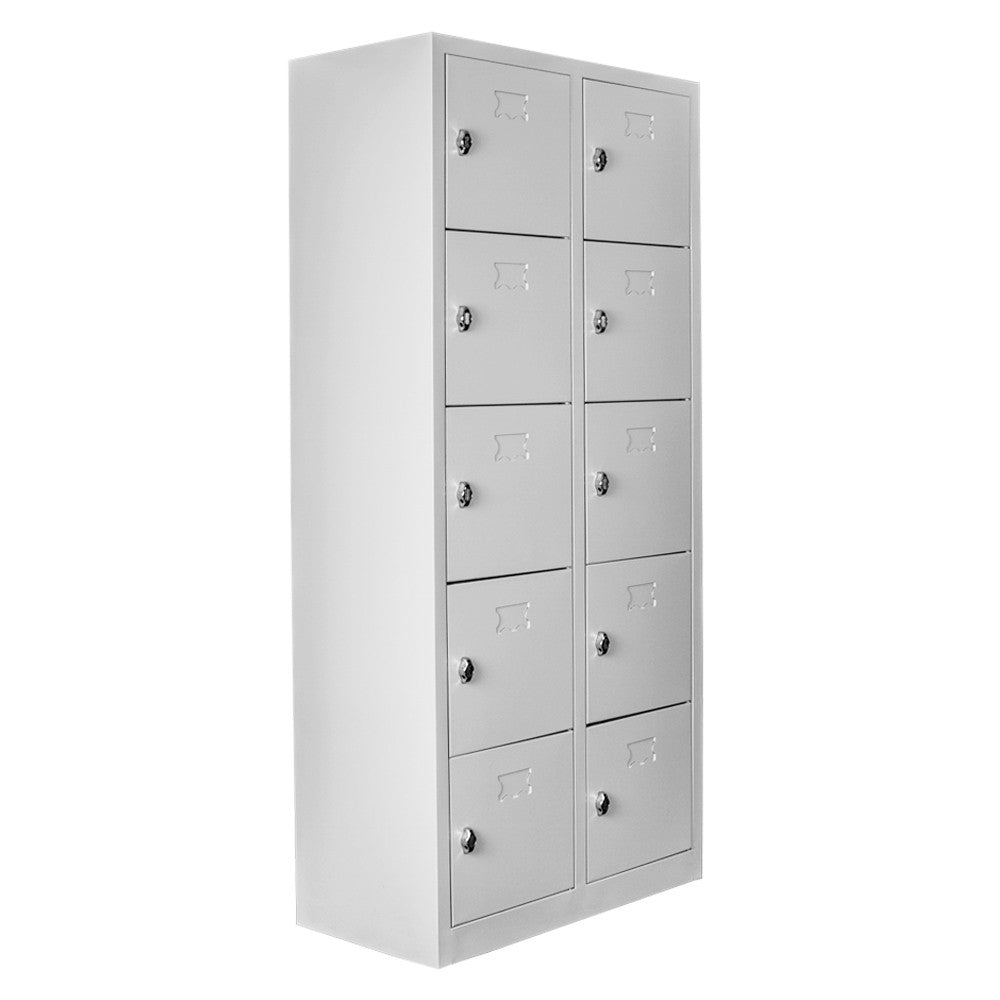 Armário de Armazenamento com Locker – 79 cm x 170 cm x 40 cm – Cinza Claro – Aço