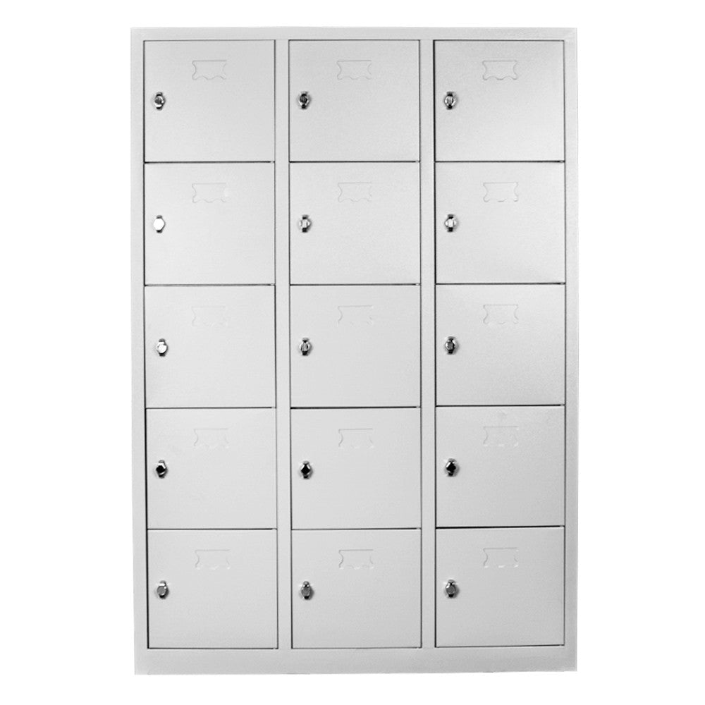 Armário de Armazenamento com Locker – 117 cm x 170 cm x 40 cm – Cinza Claro – Aço