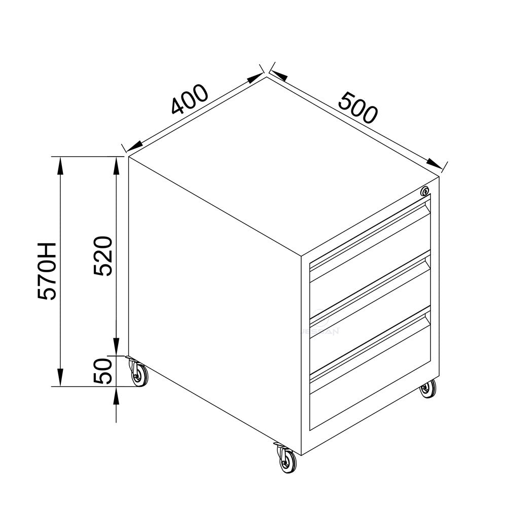 Armário de Armazenamento – 50 cm x 40 cm x 57 cm – Cinza Claro – Aço