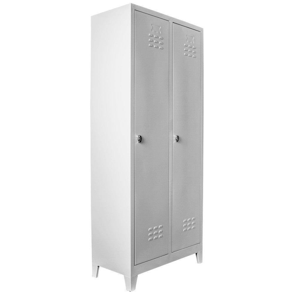 Armário de Armazenamento - 87 cm x 185 cm x 37 cm - Cinza Claro - Aço