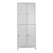 Armário de armazenamento com armário – 67 cm x 200 cm x 37 cm – Cinza claro – Aço