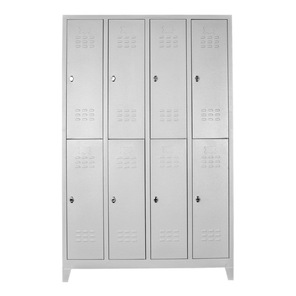 Armário de Armazenamento – 128 cm x 200 cm x 37 cm – Cinza Claro – Aço