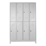 Armário de Armazenamento – 128 cm x 200 cm x 37 cm – Cinza Claro – Aço