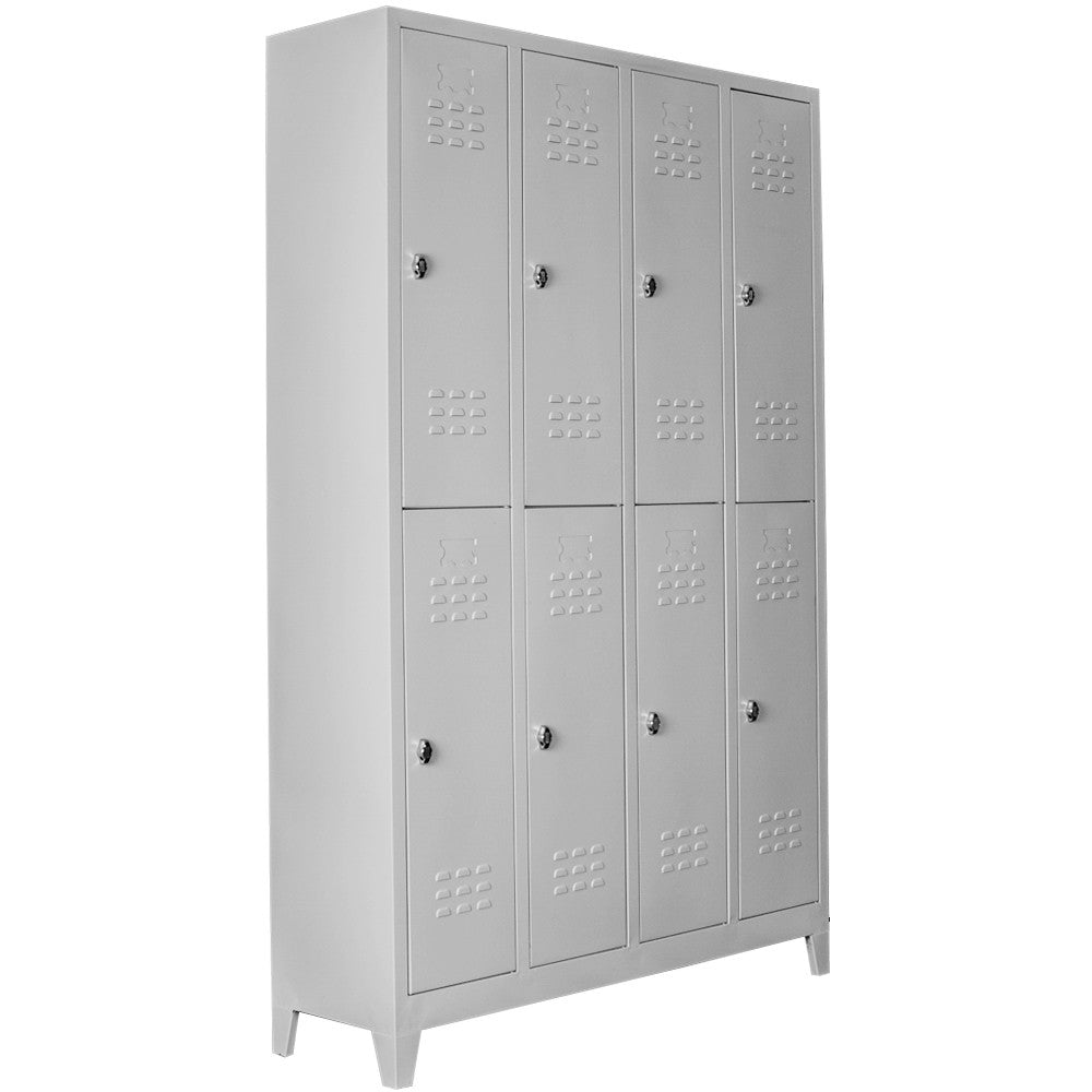 Armário de Armazenamento – 128 cm x 200 cm x 37 cm – Cinza Claro – Aço