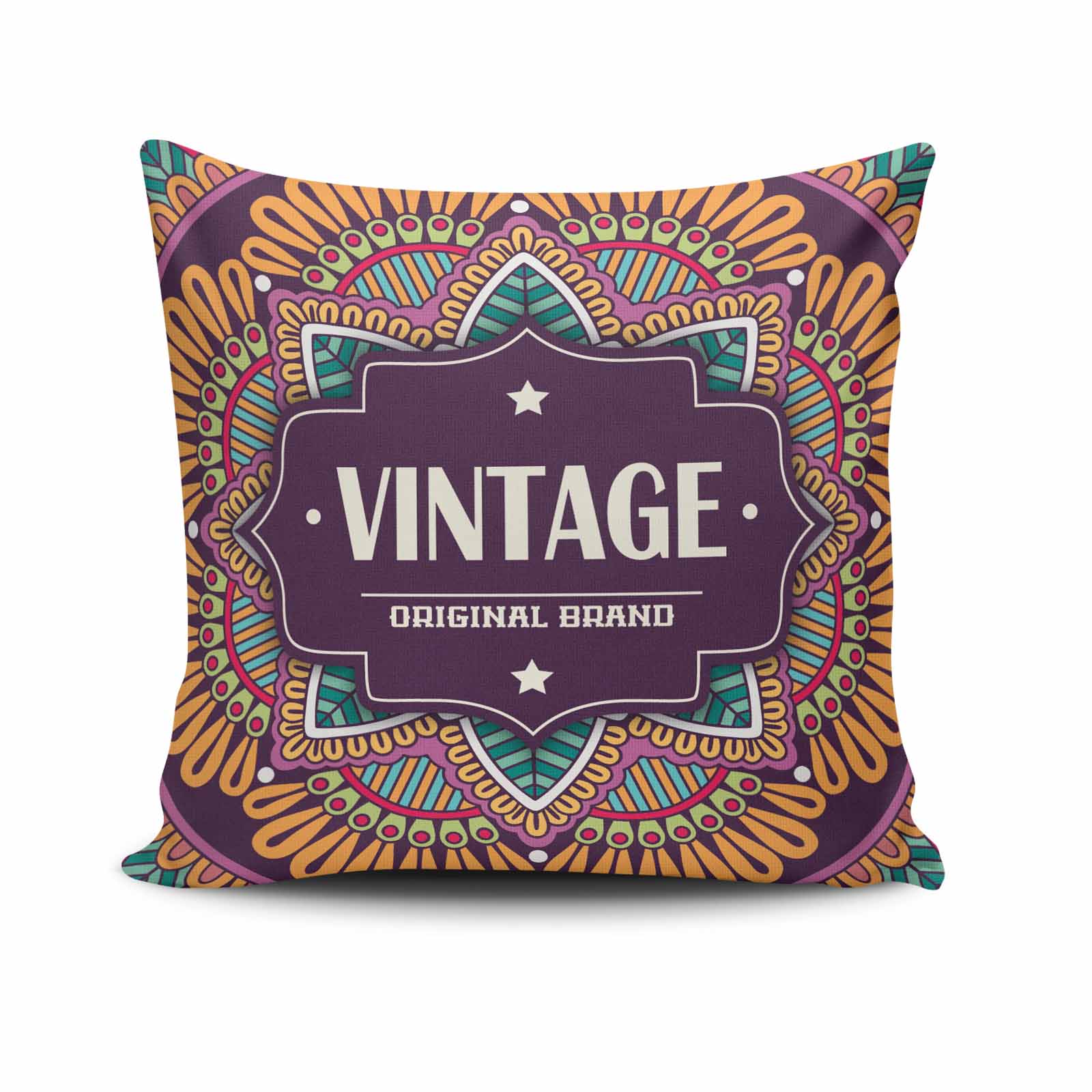 Capa de Almofada – 43 x 43 cm – Multicolorido – 50% Algodão / 50% Poliéster