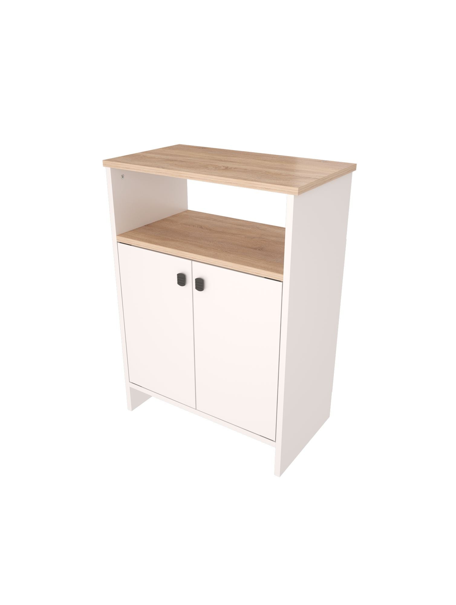 Armário Multiuso – 62 cm x 85 cm x 35 cm – Sonomo e Branco – MDF