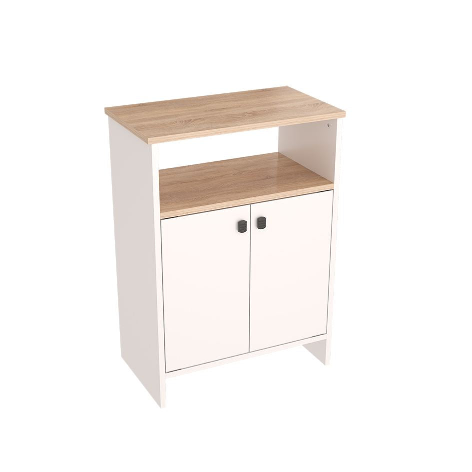 Armário Multiuso – 62 cm x 85 cm x 35 cm – Sonomo e Branco – MDF