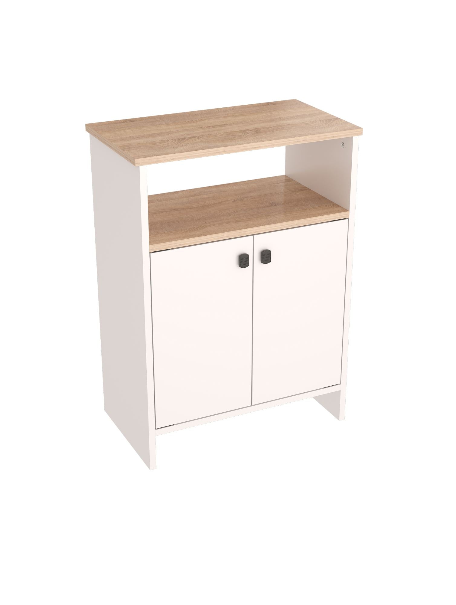 Armário Multiuso – 62 cm x 85 cm x 35 cm – Sonomo e Branco – MDF