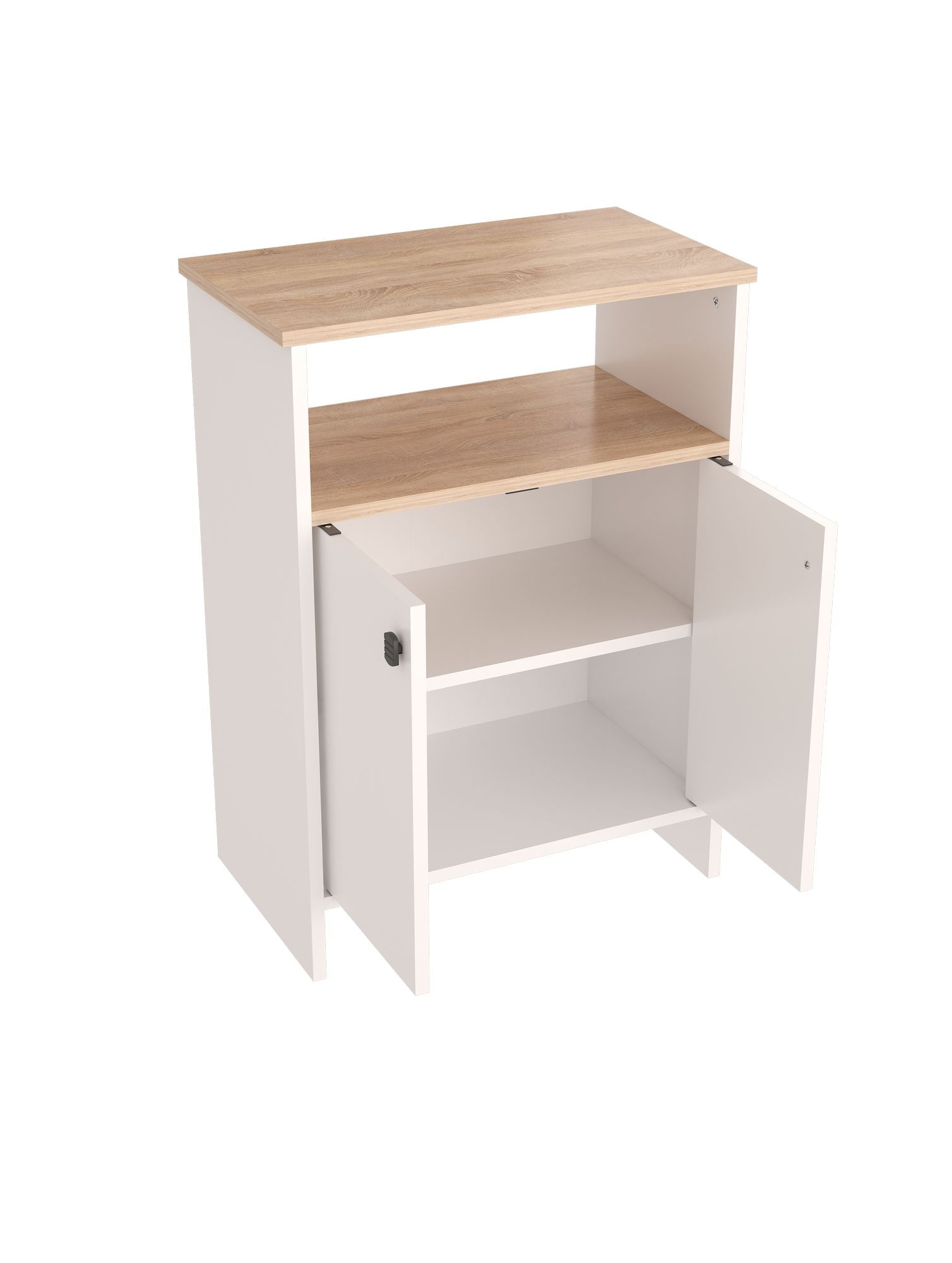Armário Multiuso – 62 cm x 85 cm x 35 cm – Sonomo e Branco – MDF