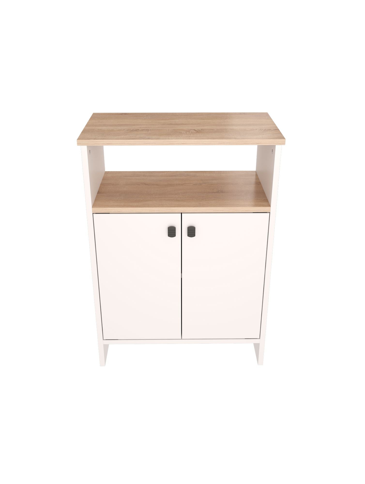 Armário Multiuso – 62 cm x 85 cm x 35 cm – Sonomo e Branco – MDF