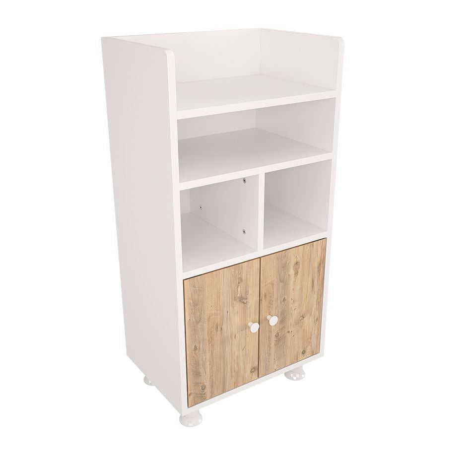 Armário Multiuso – 20,5cm x 103cm x 35cm – Branco e Pinheiro Atlântico – 100% MDF revestido de melamina