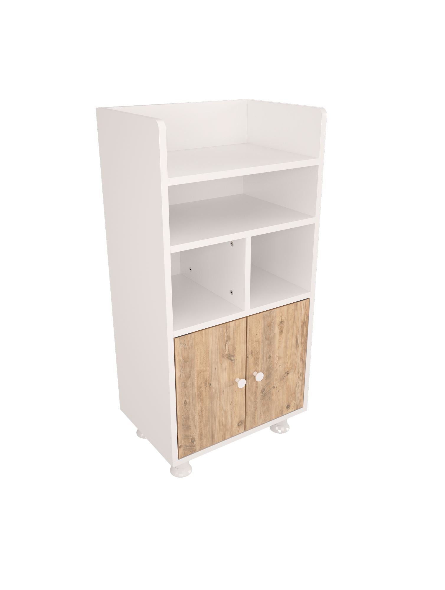 Armário Multiuso – 20,5cm x 103cm x 35cm – Branco e Pinheiro Atlântico – 100% MDF revestido de melamina