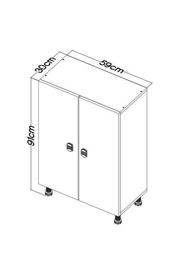 Armário Multiuso – 59cm x 91cm x 30cm – Pinheiro Atlântico e Branco – MDF