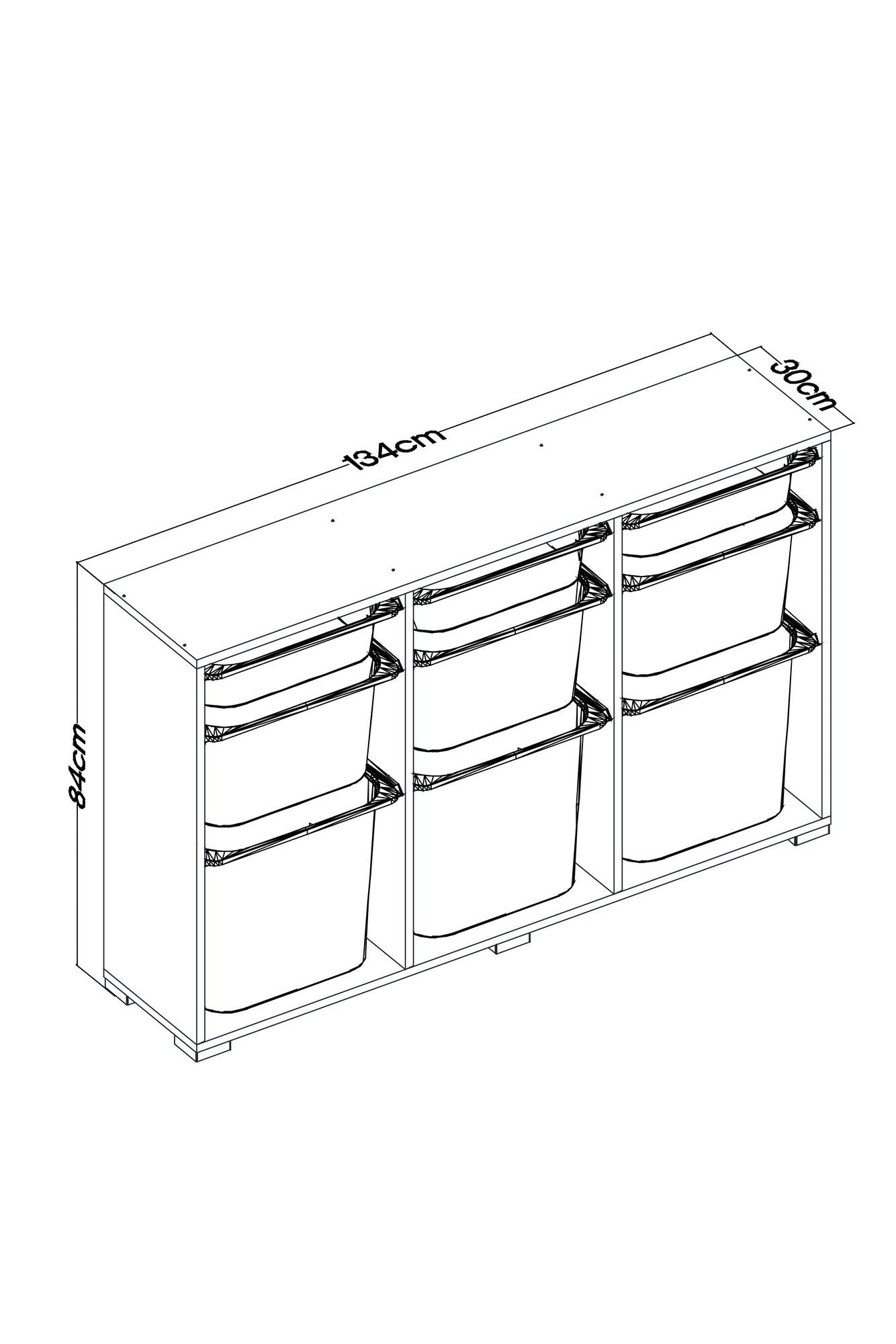 Armário Multiuso – 134 cm x 84 cm x 30 cm – Branco – MDF