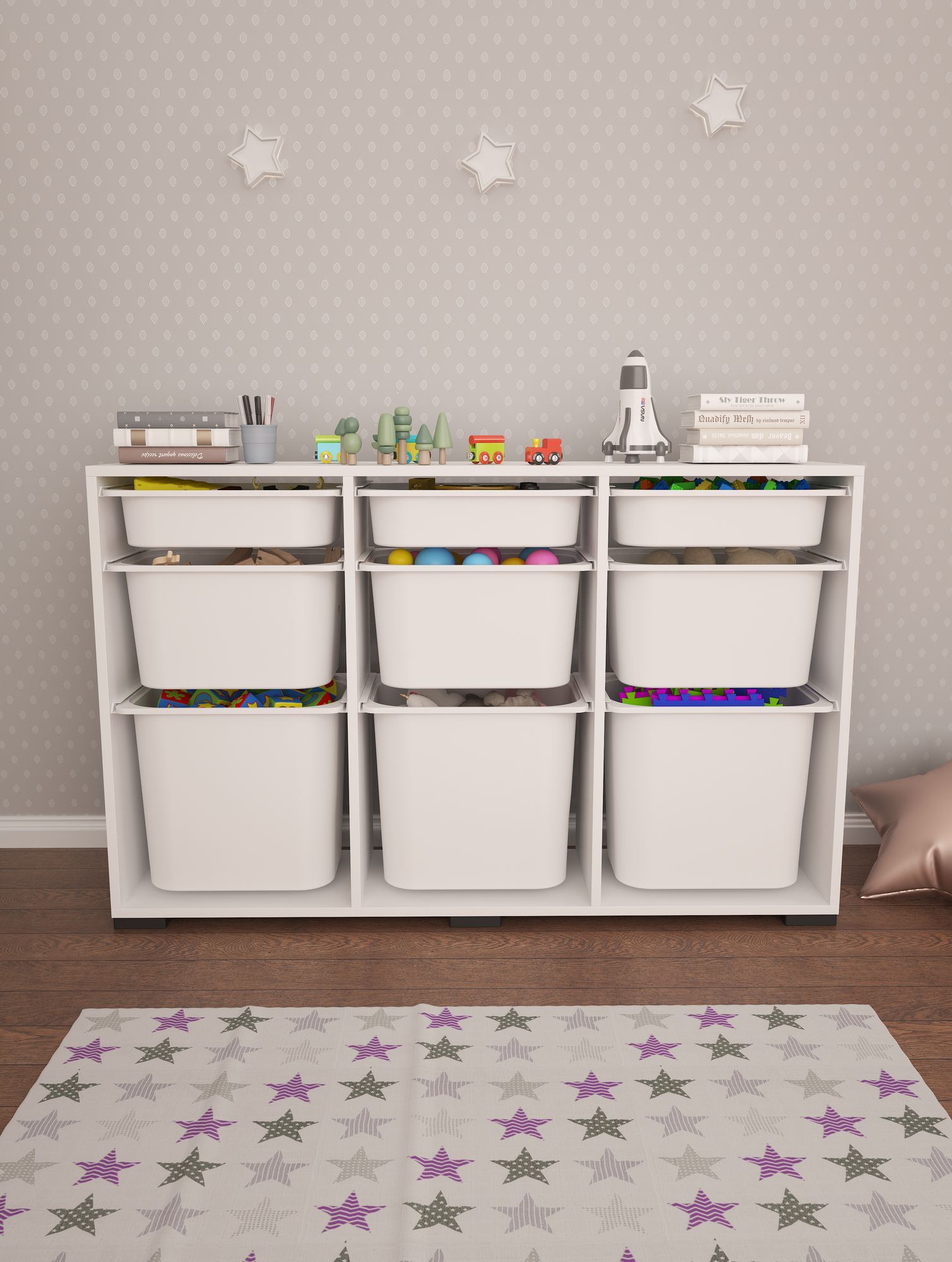 Armário Multiuso – 134 cm x 84 cm x 30 cm – Branco – MDF