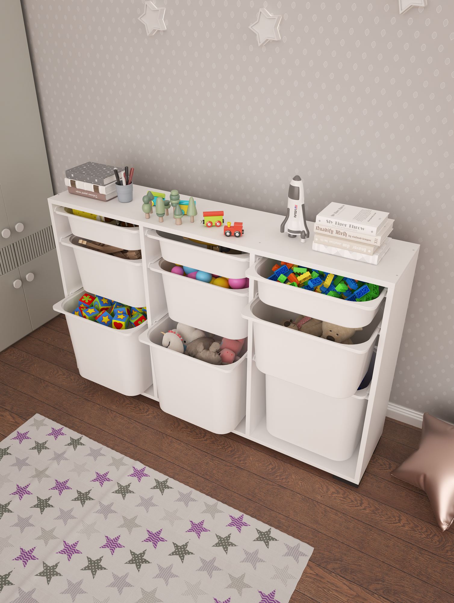 Armário Multiuso – 134 cm x 84 cm x 30 cm – Branco – MDF