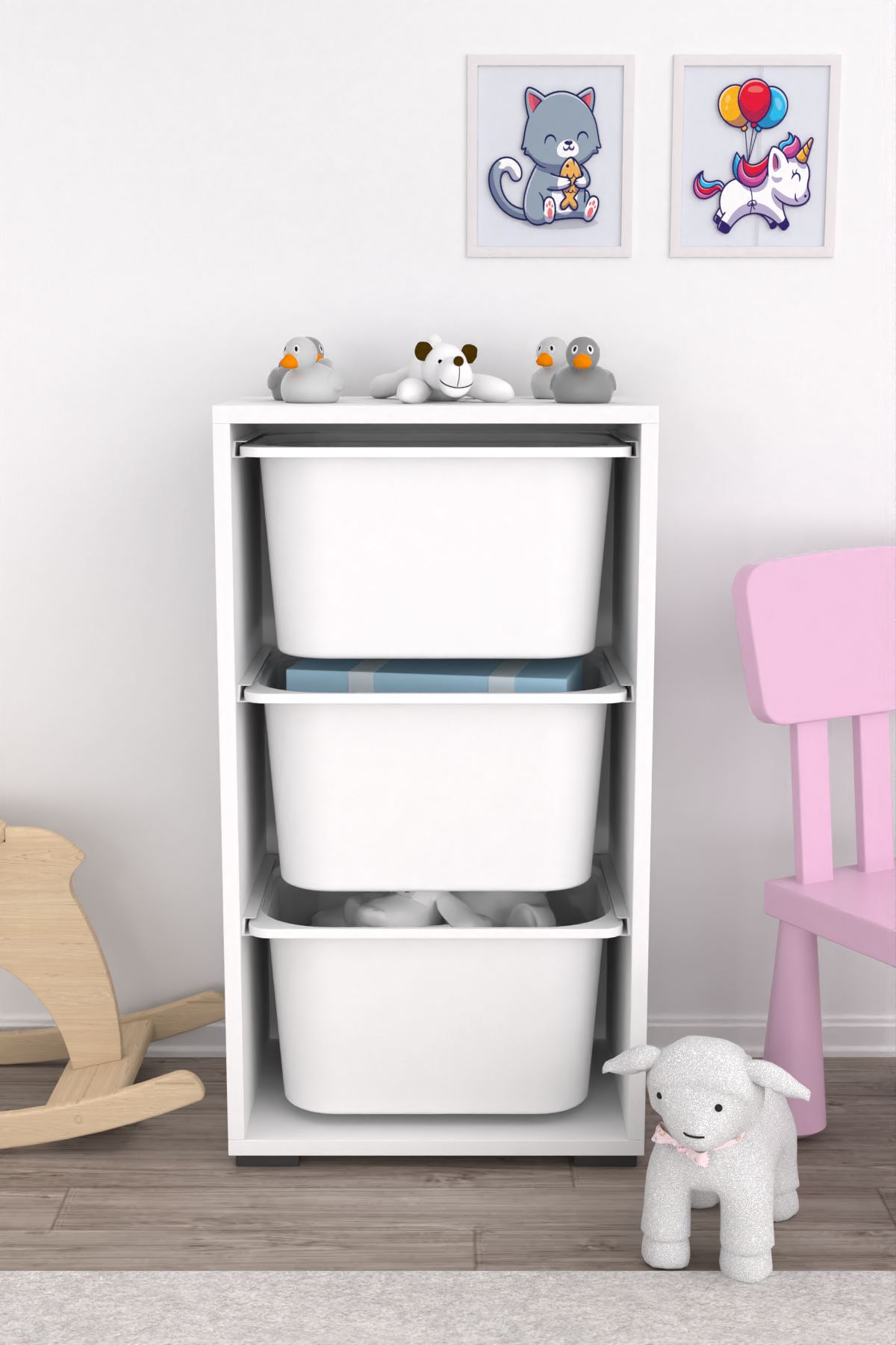 Armário Multiuso – 45cm x 90cm x 30cm – Branco – MDF