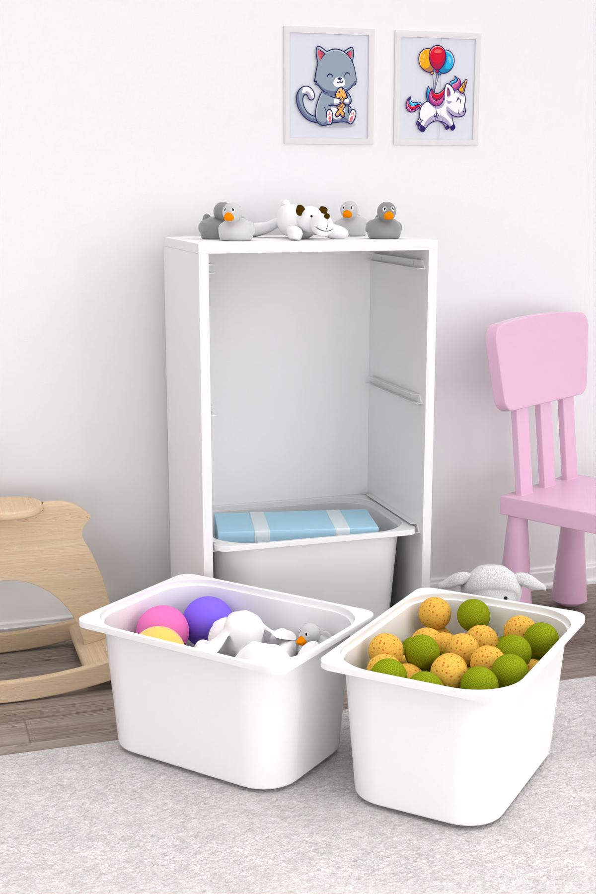 Armário Multiuso – 45cm x 90cm x 30cm – Branco – MDF