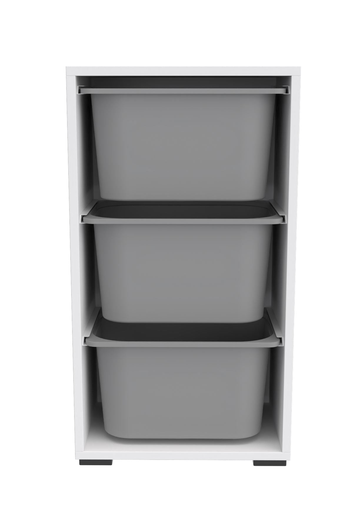 Armário Multiuso – 45cm x 90cm x 30cm – Branco e Cinza – Painel de partículas revestido em melamina