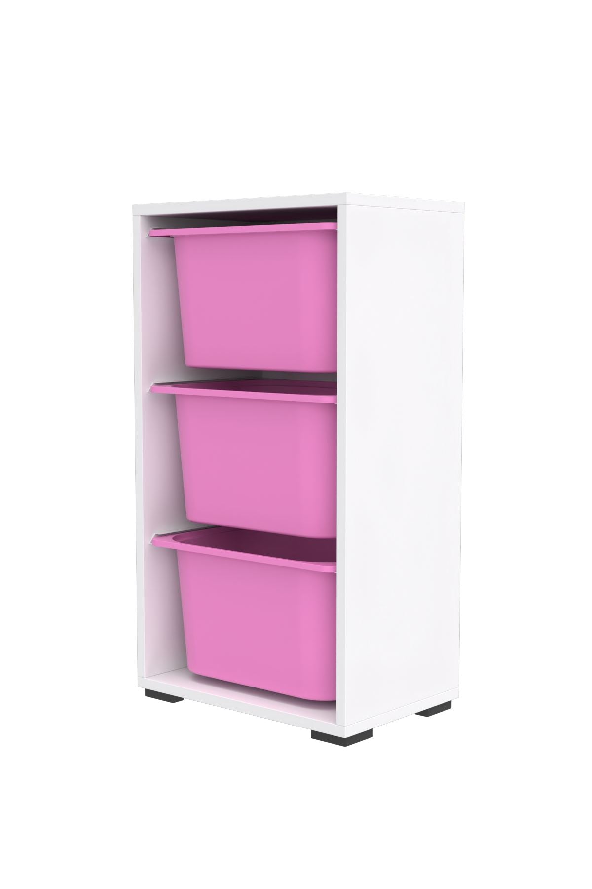 Armário Multiuso – 45cm x 90cm x 30cm – Branco e Rosa – MDF