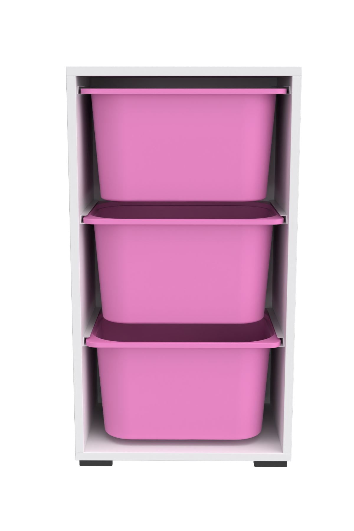 Armário Multiuso – 45cm x 90cm x 30cm – Branco e Rosa – MDF