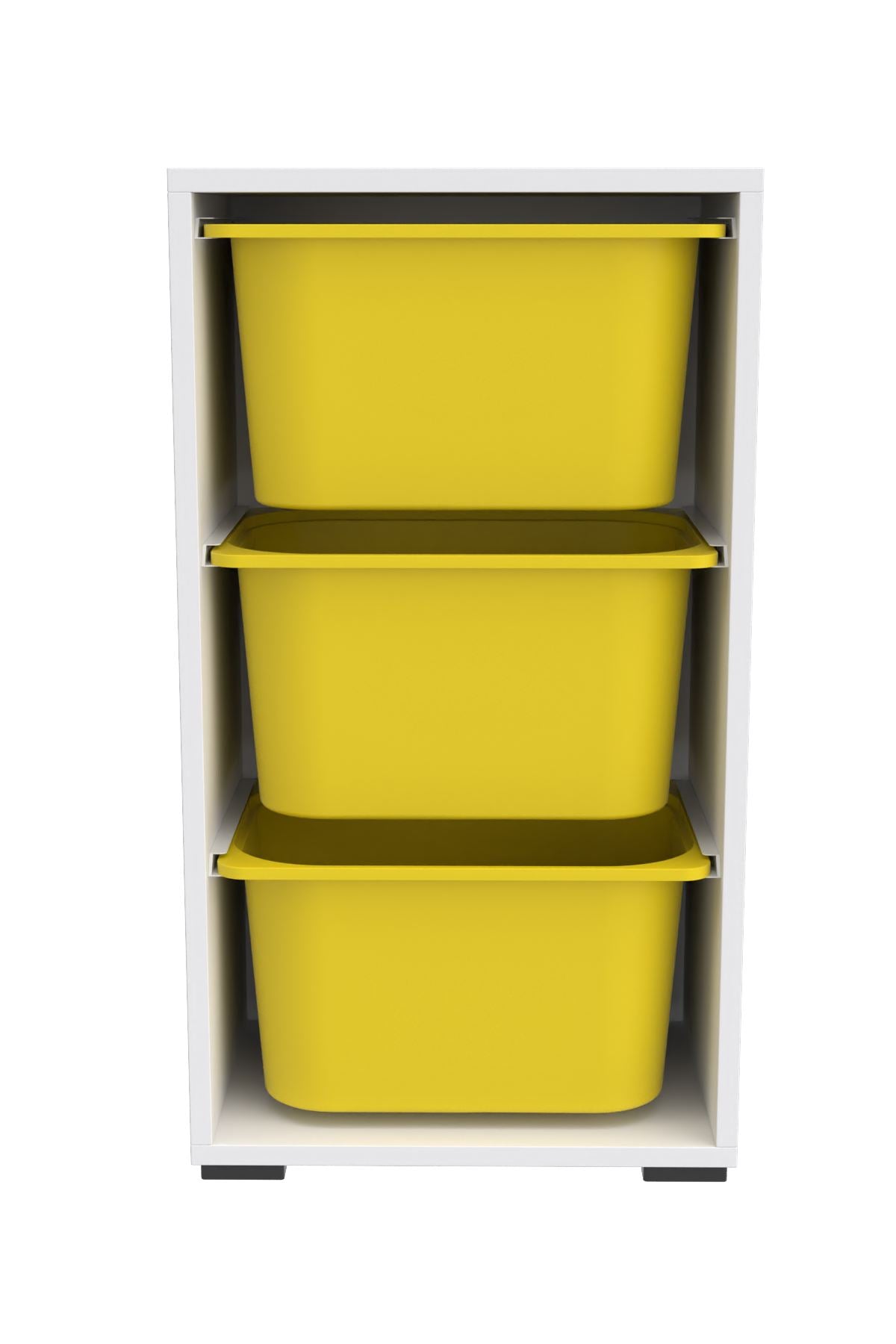 Armário Multiuso – 45 cm x 90 cm x 30 cm – Branco e Amarelo – MDF