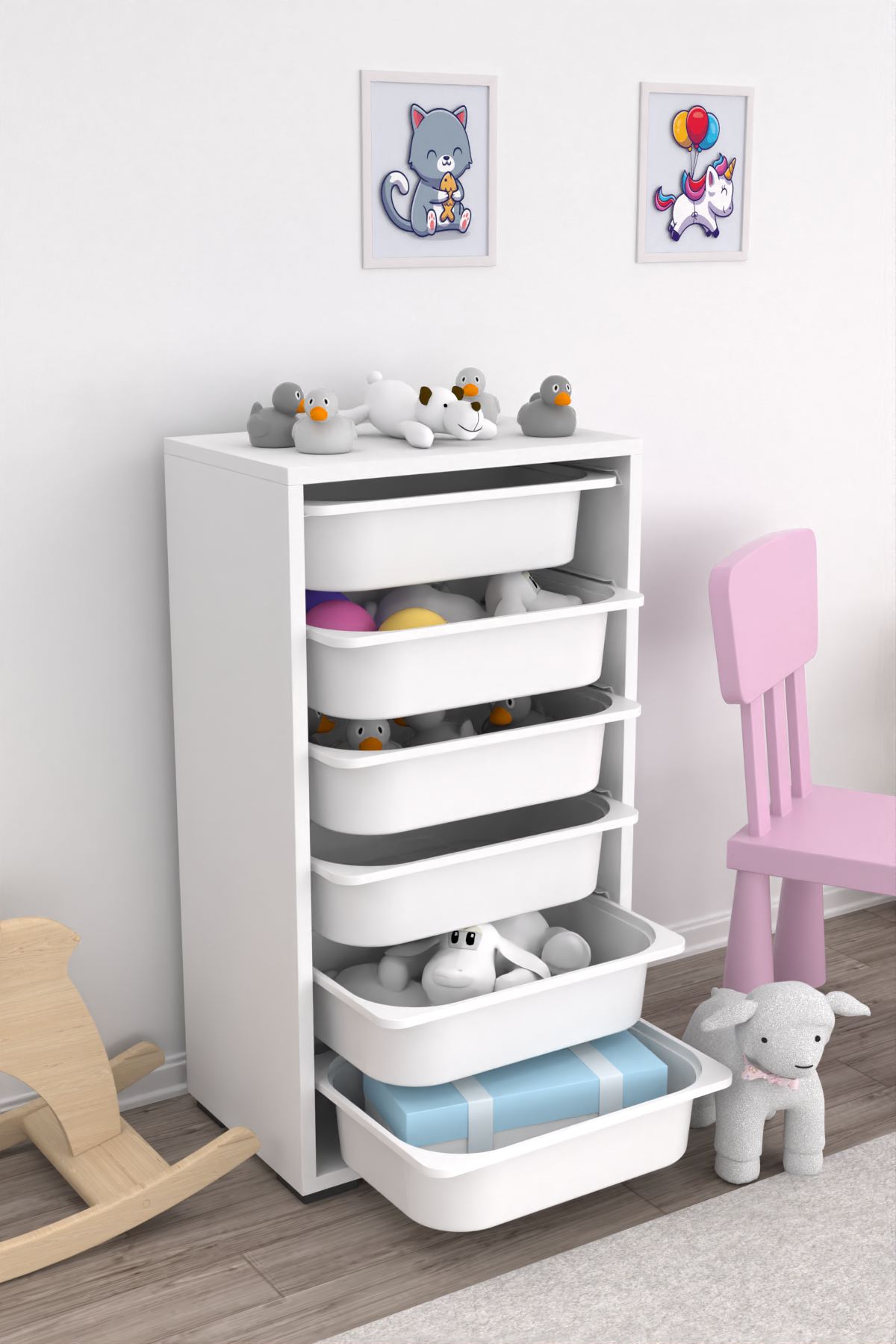 Armário Multiuso – 45,5 cm x 83 cm x 30 cm – Branco – MDF