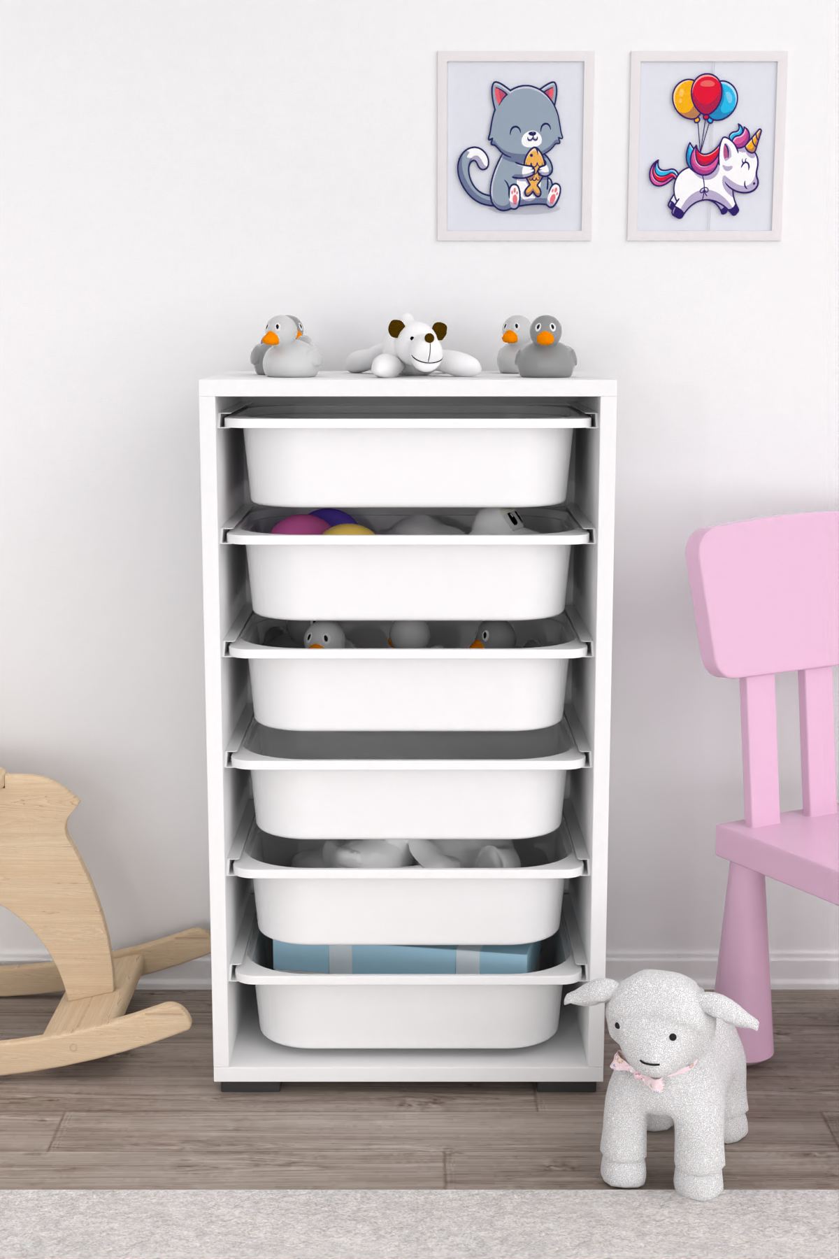 Armário Multiuso – 45,5 cm x 83 cm x 30 cm – Branco – MDF