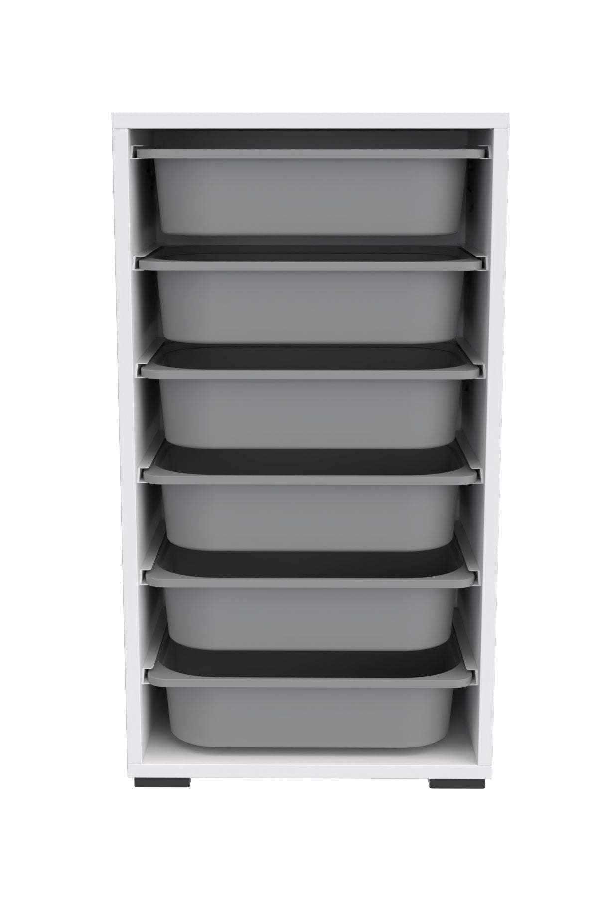 Armário Multiuso – 45,5 cm x 83 cm x 30 cm – Branco e Cinza – MDF