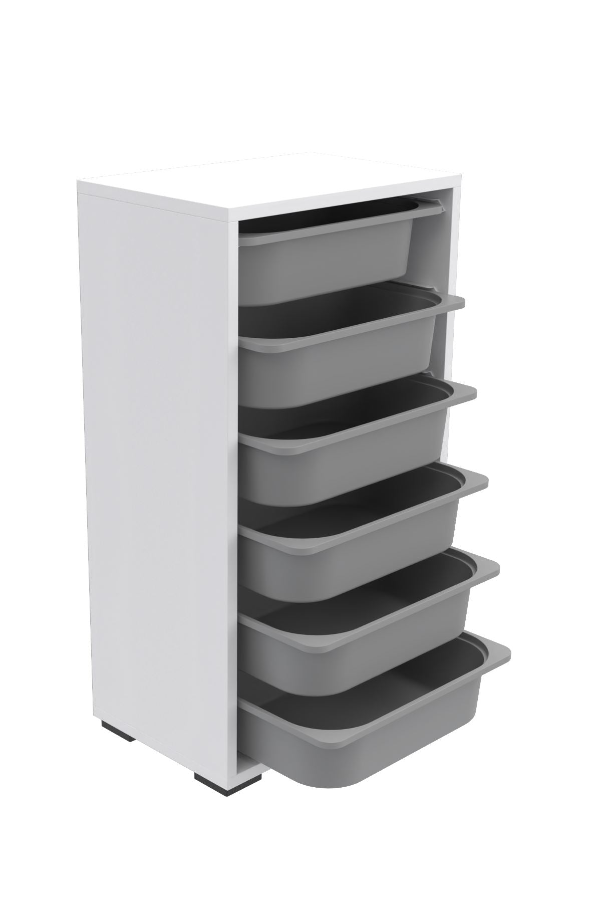 Armário Multiuso – 45,5 cm x 83 cm x 30 cm – Branco e Cinza – MDF