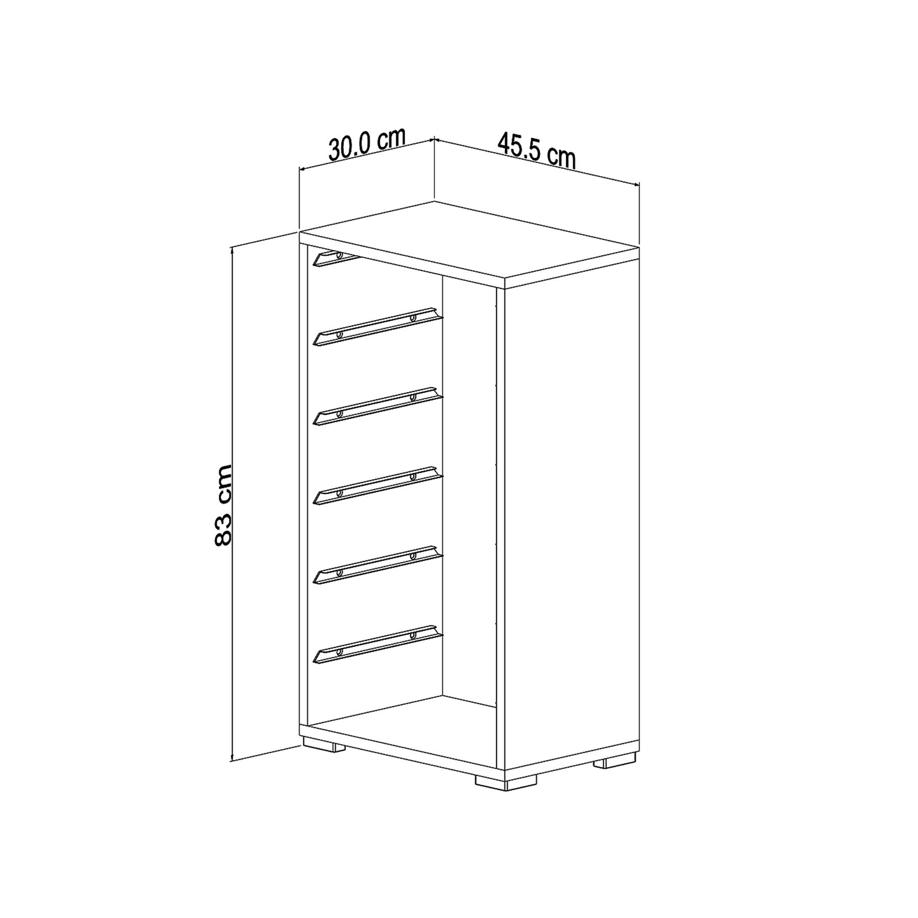 Armário Multiuso – 45,5 cm x 83 cm x 30 cm – Branco e Cinza – MDF