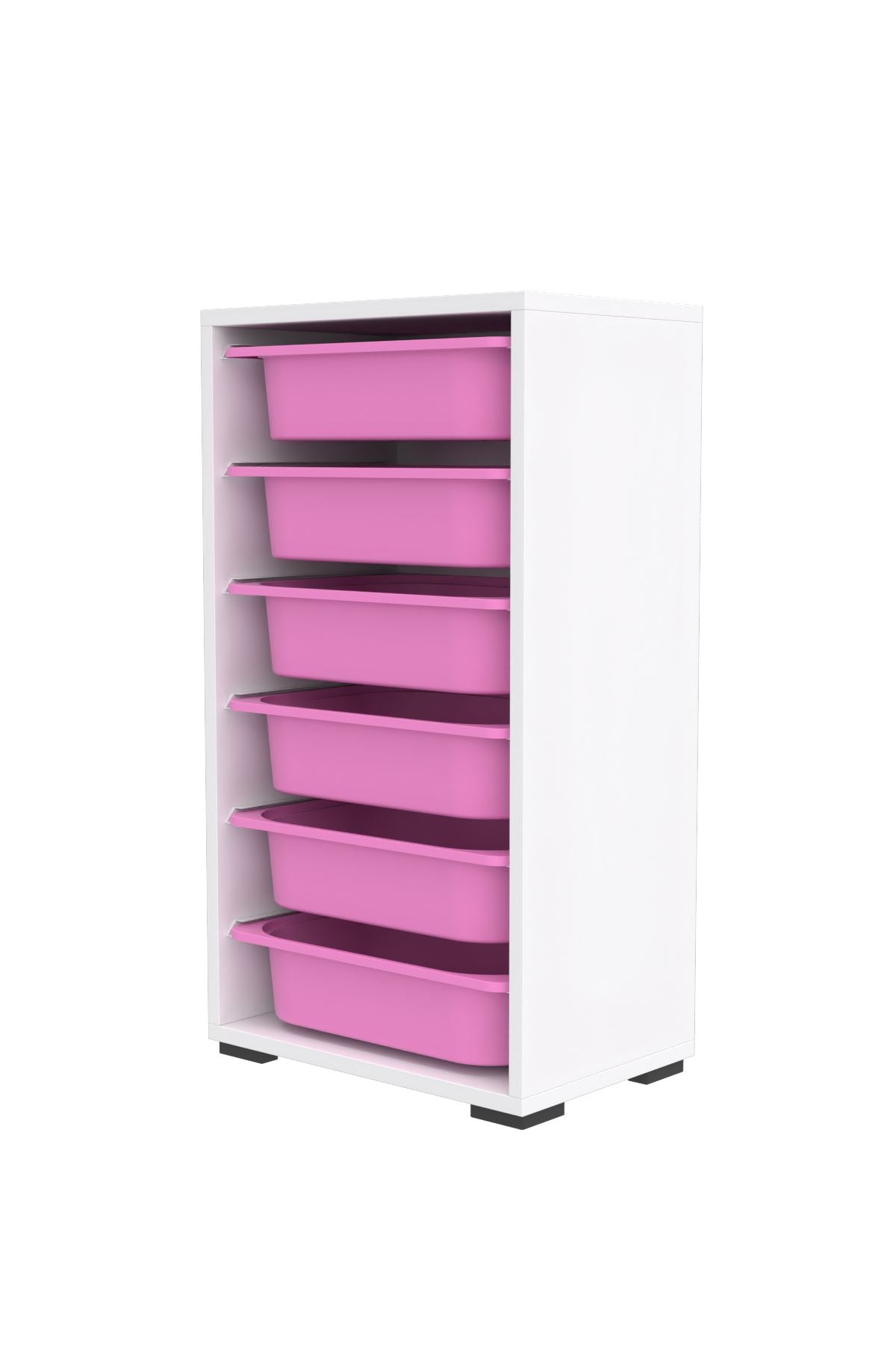 Armário Multiuso – 45,5cm x 83cm x 30cm – Branco e Rosa – MDF