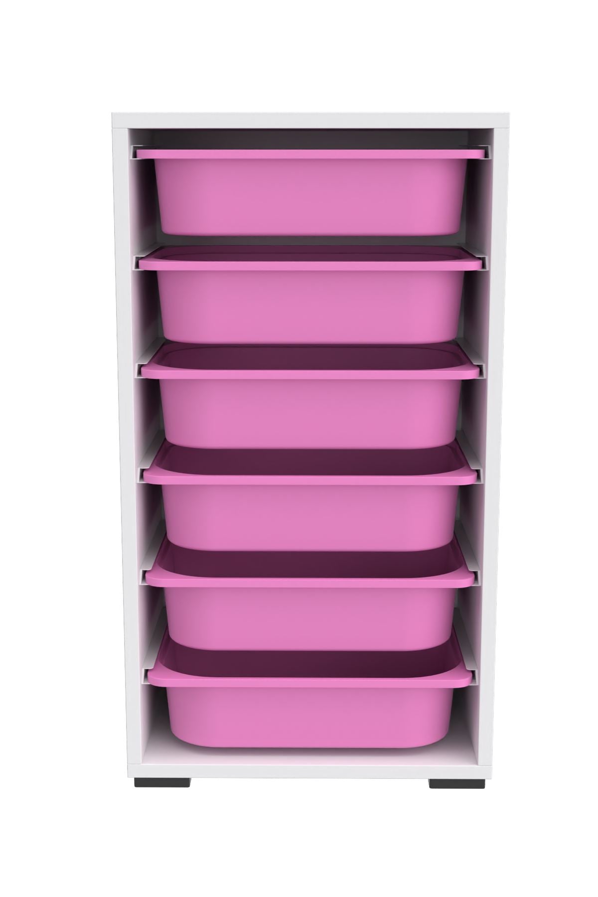 Armário Multiuso – 45,5cm x 83cm x 30cm – Branco e Rosa – MDF