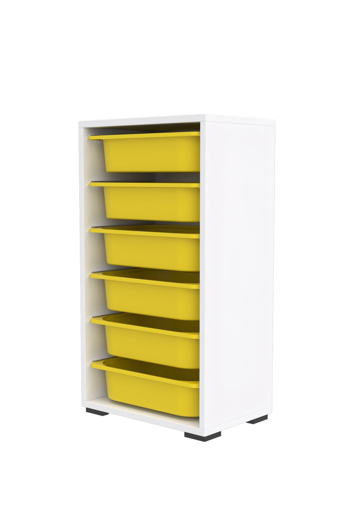 Armário Multiuso – 45,5cm x 83cm x 30cm – Branco e Amarelo – Painel de partículas