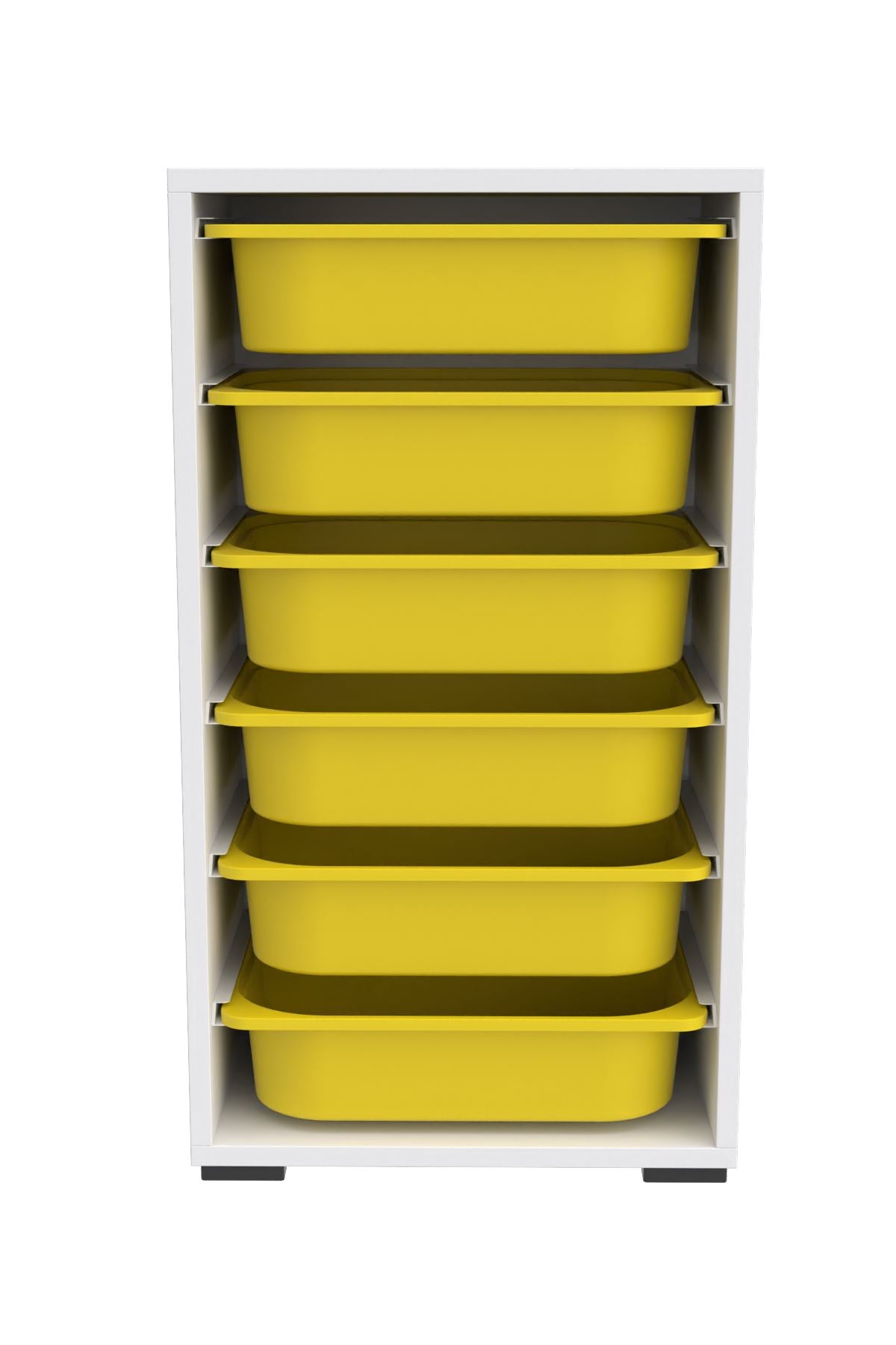 Armário Multiuso – 45,5cm x 83cm x 30cm – Branco e Amarelo – Painel de partículas