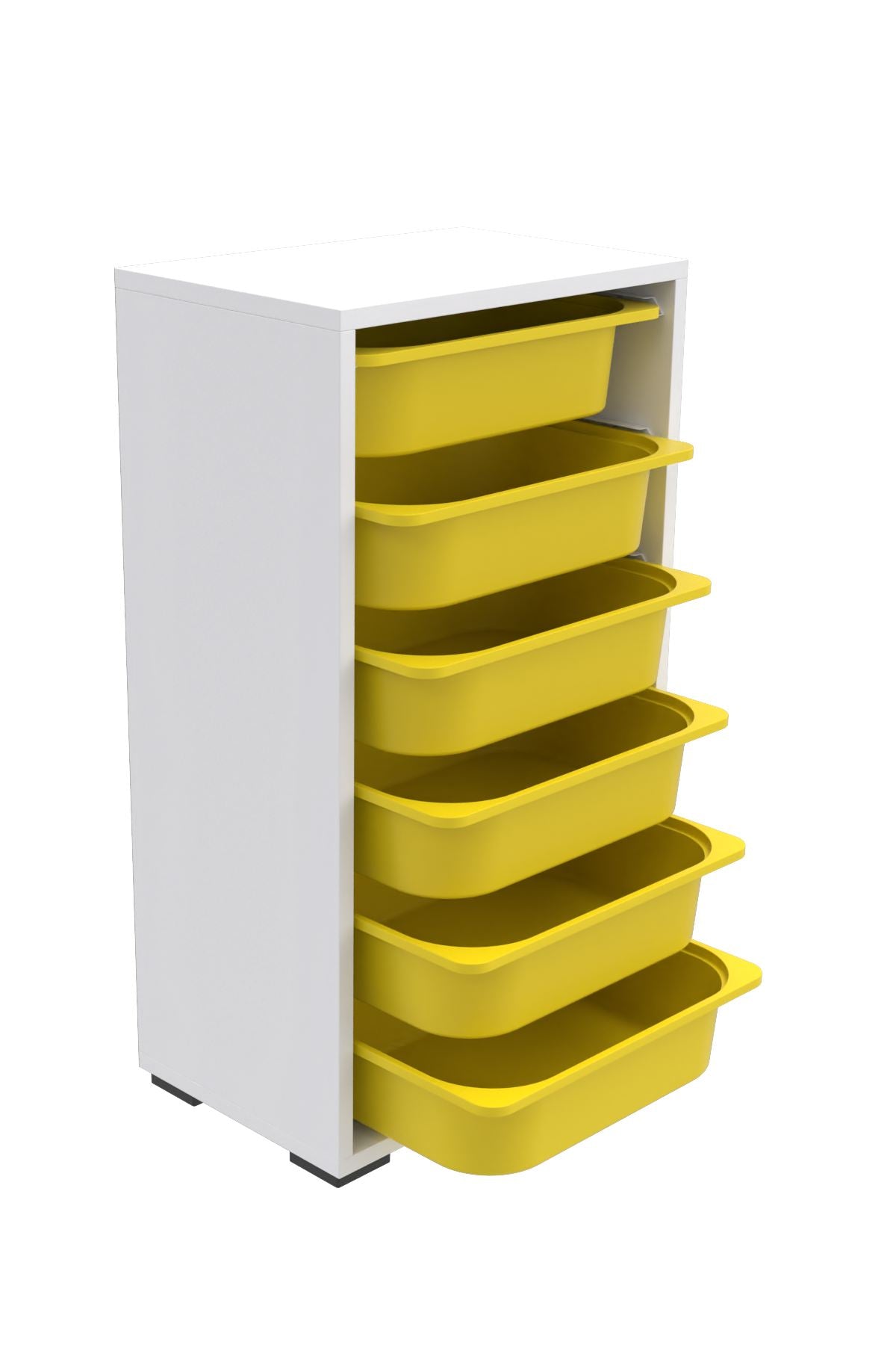 Armário Multiuso – 45,5cm x 83cm x 30cm – Branco e Amarelo – Painel de partículas