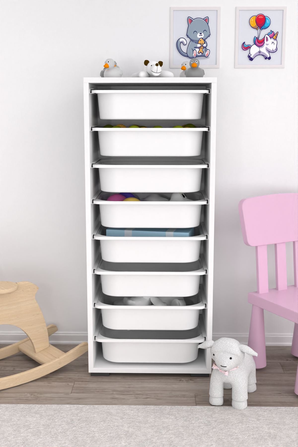 Armário Multiuso – 45,5cm x 109cm x 30cm – Branco – Painel de partículas revestido em melamina