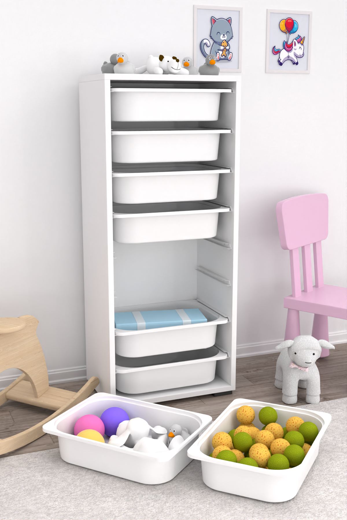 Armário Multiuso – 45,5cm x 109cm x 30cm – Branco – Painel de partículas revestido em melamina